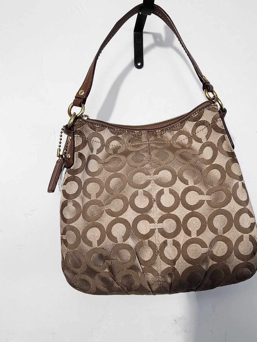 Coach Brown Signature Monogram Shoulder Bag